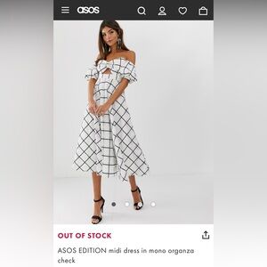 ASOS Edition midi dress in mono organza check